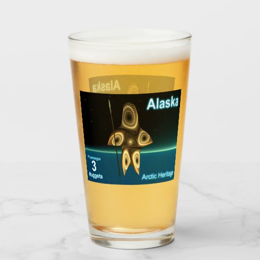Fraktal Inuit Hunter - Alaska Postage Glas (Vorne (Gefüllt))