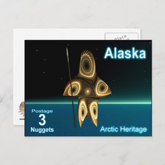 Fraktal Inuit Hunter - Alaska Postage Postkarte (Vorne/Hinten)
