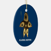 Fraktal Inuit Hunter - Alaska-Ureinwohner Keramikornament (Rechts)