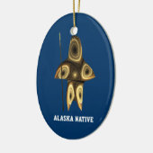 Fraktal Inuit Hunter - Alaska-Ureinwohner Keramikornament (Links)