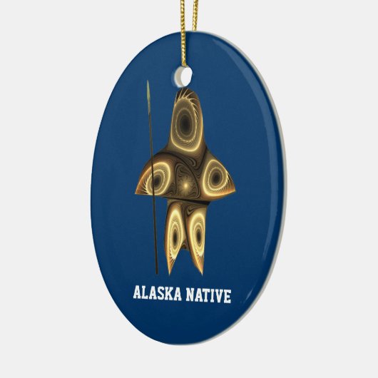 Fraktal Inuit Hunter - Alaska-Ureinwohner Keramikornament (Links)