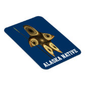 Fraktal Inuit Hunter - Alaska-Ureinwohner Magnet (Rechte Seite)