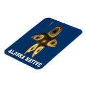 Fraktal Inuit Hunter - Alaska-Ureinwohner Magnet (Linke Seite)
