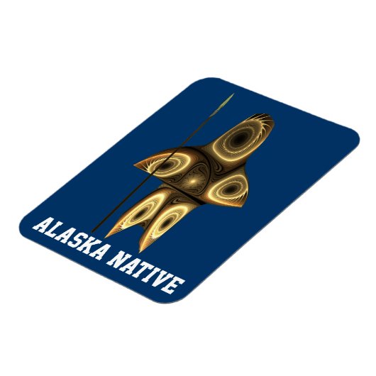 Fraktal Inuit Hunter - Alaska-Ureinwohner Magnet (Linke Seite)