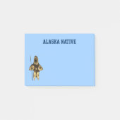 Fraktal Inuit Hunter - Alaska-Ureinwohner Post-it Klebezettel (Vorderseite)