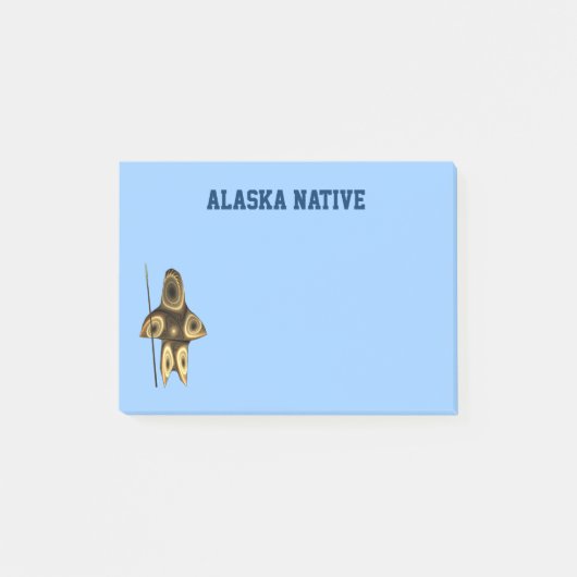 Fraktal Inuit Hunter - Alaska-Ureinwohner Post-it Klebezettel (Vorderseite)
