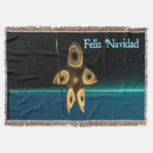 Fraktal Inuit Hunter - Feliz Navidad Decke (Vorderseite)