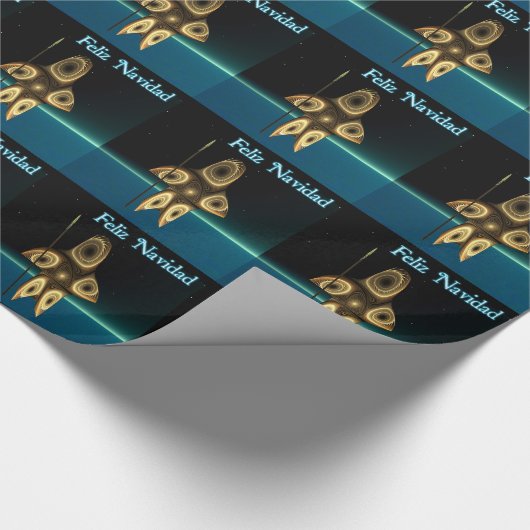 Fraktal Inuit Hunter - Feliz Navidad Geschenkpapier (Ecke)