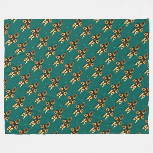 Fraktal Inuit Hunter Fleecedecke (Vorderseite (Horizontal))