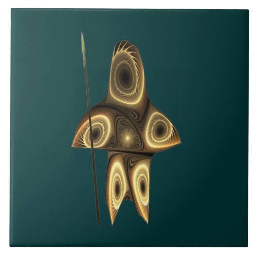 Fraktal Inuit Hunter Fliese (Vorderseite)