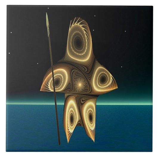 Fraktal Inuit Hunter Fliese (Vorderseite)