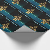 Fraktal Inuit Hunter - Frohliche Weihnachten Geschenkpapier (Ecke)