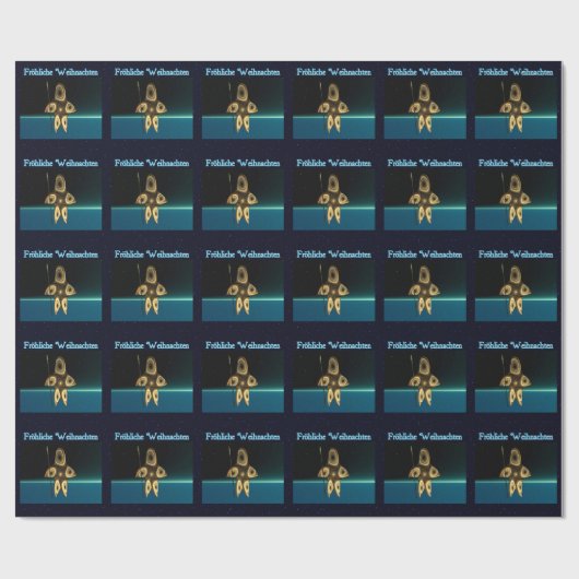 Fraktal Inuit Hunter - Fröhliche Weihnachten Geschenkpapier (Flach)