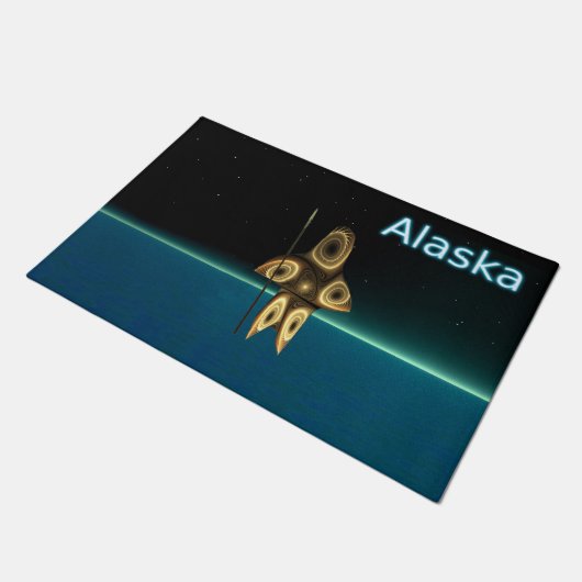 Fraktal Inuit Hunter Fußmatte (Schrägansicht)