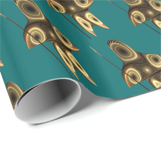 Fraktal Inuit Hunter Geschenkpapier (Rolleneckpunkt)