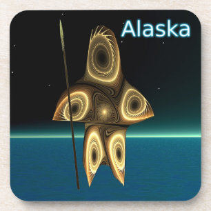 Fraktal Inuit Hunter Getränkeuntersetzer