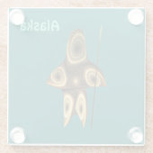 Fraktal Inuit Hunter Glasuntersetzer (Rückseite)