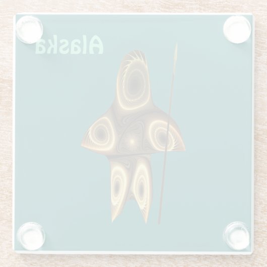 Fraktal Inuit Hunter Glasuntersetzer (Rückseite)