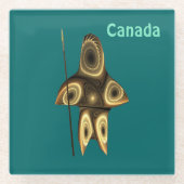 Fraktal Inuit Hunter Glasuntersetzer (Vorderseite)