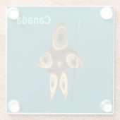 Fraktal Inuit Hunter Glasuntersetzer (Rückseite)