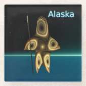 Fraktal Inuit Hunter Glasuntersetzer (Vorderseite)