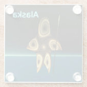 Fraktal Inuit Hunter Glasuntersetzer (Rückseite)