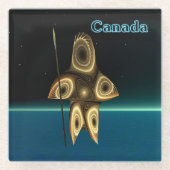 Fraktal Inuit Hunter Glasuntersetzer (Vorderseite)