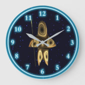 Fraktal Inuit Hunter Große Wanduhr (Vorderseite)