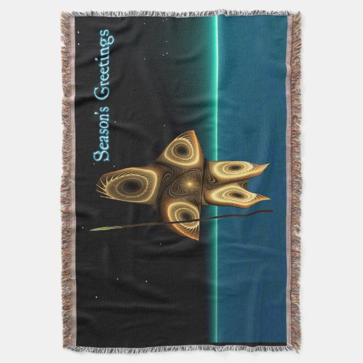 Fraktal Inuit Hunter - Grüße der Saison Decke (Vorderseite Vertikal)