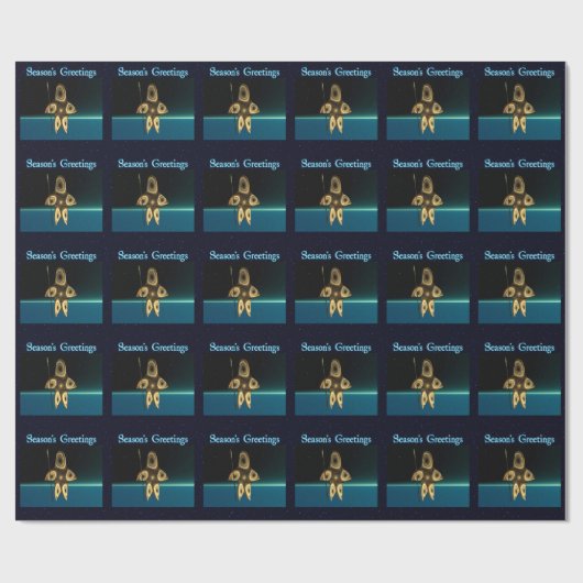 Fraktal Inuit Hunter - Grüße der Saison Geschenkpapier (Flach)