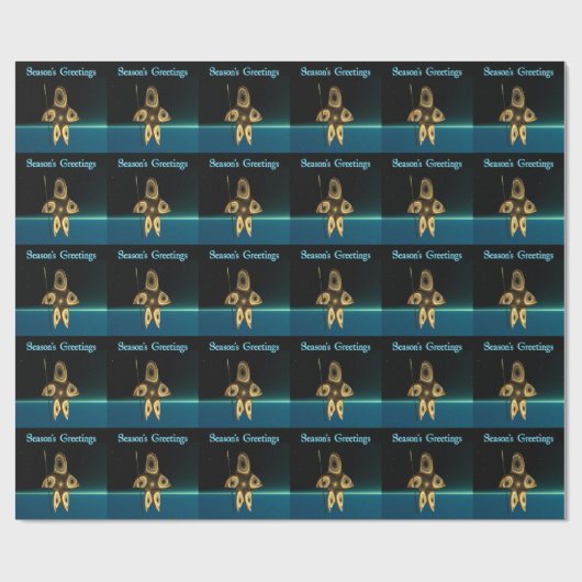 Fraktal Inuit Hunter - Grüße der Saison Geschenkpapier (Flach)