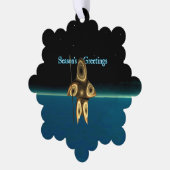 Fraktal Inuit Hunter - Grüße der Saison Ornament Karte (Linke Ecke)