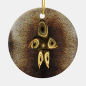 Fraktal Inuit Hunter Keramik Ornament (Vorne)