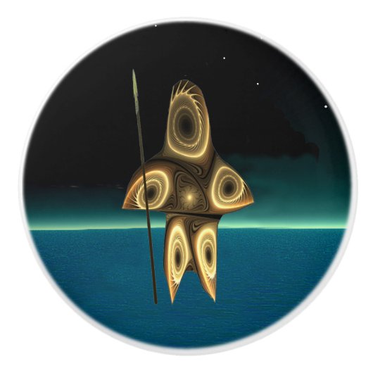 Fraktal Inuit Hunter Keramikknauf (Vorderseite)