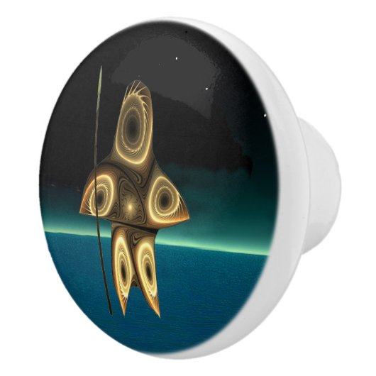 Fraktal Inuit Hunter Keramikknauf (Rechts)