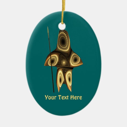 Fraktal Inuit Hunter Keramikornament (Vorne)