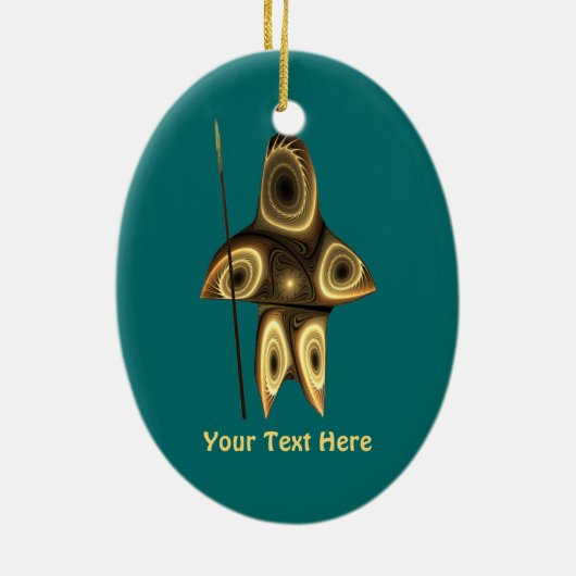 Fraktal Inuit Hunter Keramikornament (Hinten)