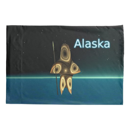 Fraktal Inuit Hunter Kissenbezug (Rückseite)