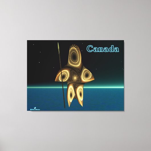 Fraktal Inuit Hunter Leinwanddruck (Vorderseite)