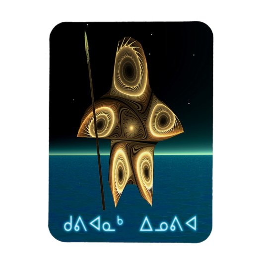 Fraktal Inuit Hunter Magnet (Vertikal)