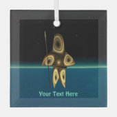 Fraktal Inuit Hunter Ornament Aus Glas (Vorderseite)