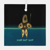 Fraktal Inuit Hunter Ornament Aus Glas (Rückseite)