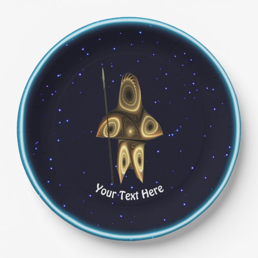 Fraktal Inuit Hunter Pappteller (Vorderseite)