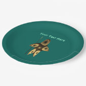 Fraktal Inuit Hunter Pappteller (Schrägansicht)