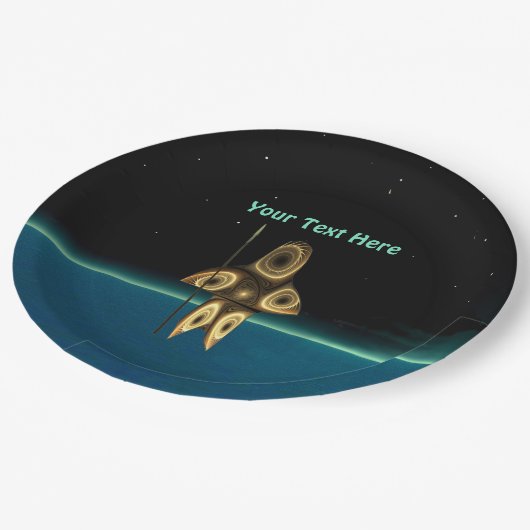 Fraktal Inuit Hunter Pappteller (Schrägansicht)