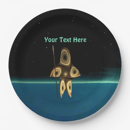 Fraktal Inuit Hunter Pappteller (Vorderseite)