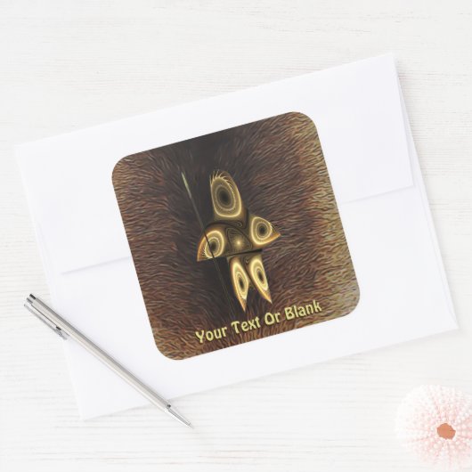 Fraktal Inuit Hunter Quadratischer Aufkleber (Umschlag)