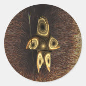 Fraktal Inuit Hunter Runder Aufkleber (Vorderseite)