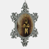 Fraktal Inuit Hunter Schneeflocken Zinn-Ornament (Links)