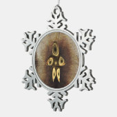 Fraktal Inuit Hunter Schneeflocken Zinn-Ornament (Rechts)